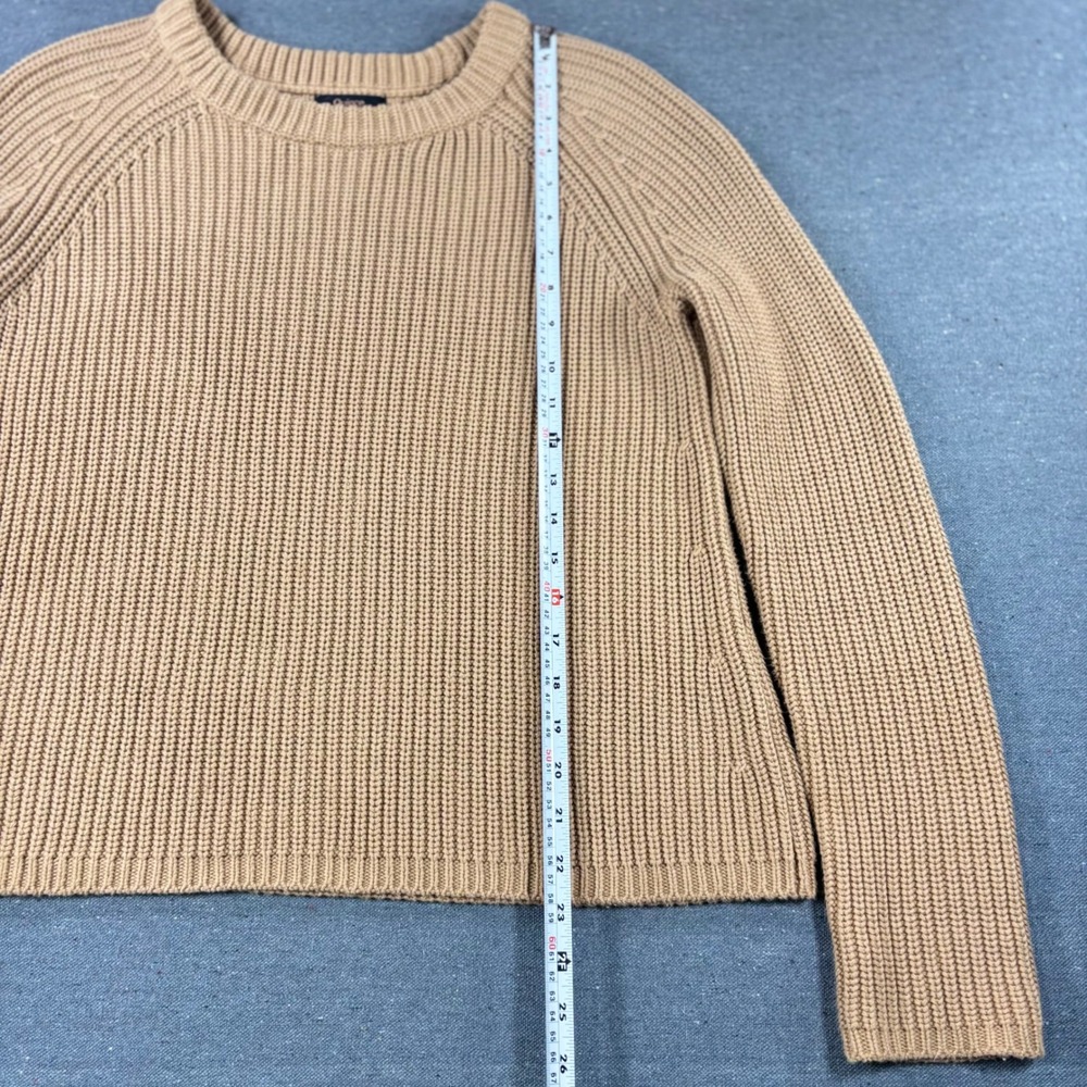Quince Sweater Womens Small Tan Raglan Sleeve Shaker Stitch Knit Crewneck - Picture 5 of 7